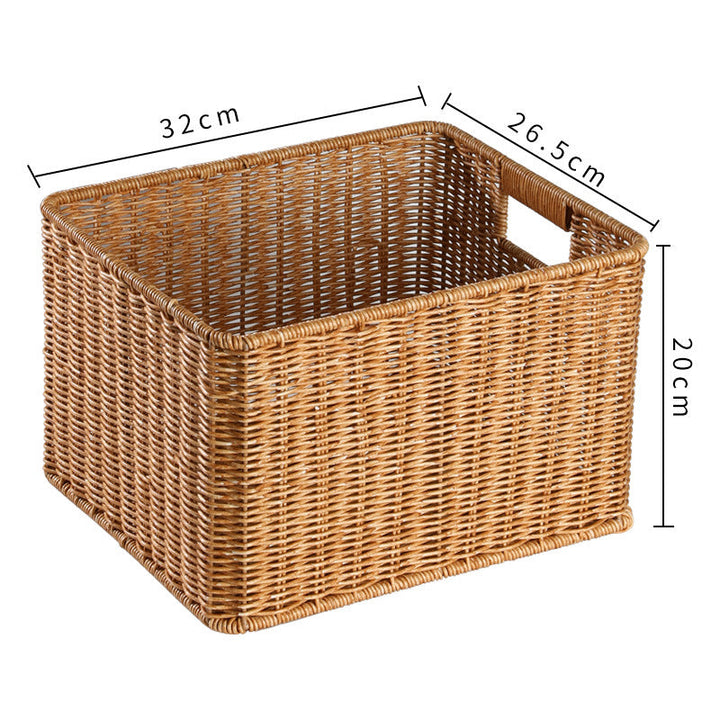 Home organization solution: rectangular wicker bin, handcrafted.