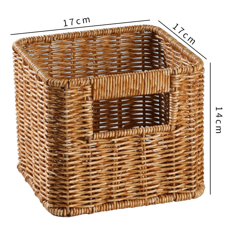 Natural rectangular wicker storage solution, handwoven.