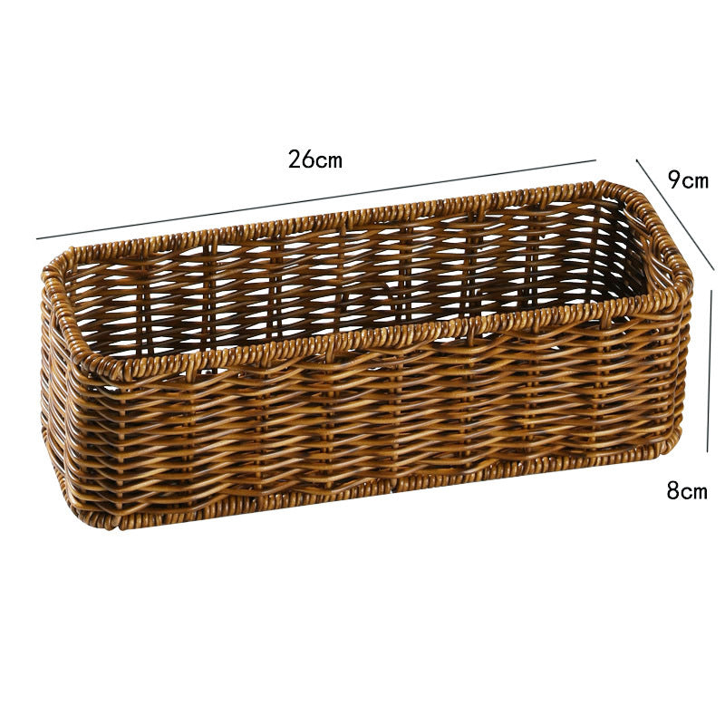 Decorative rectangular wicker storage, handcrafted for any room.