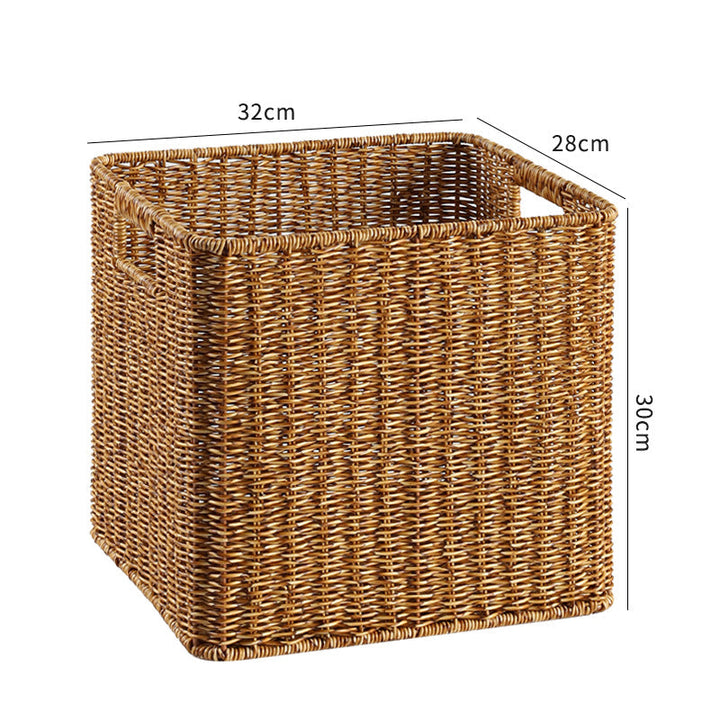Decorative rectangular handwoven wicker storage for modern homes.