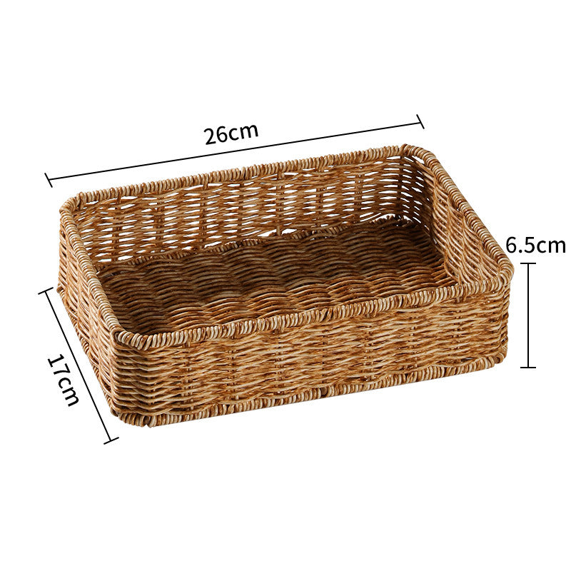 Woven rectangular storage bin, natural wicker, artisanal quality.