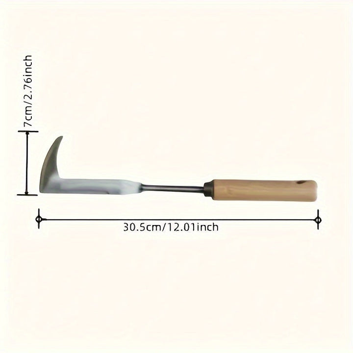 Stainless steel crack weeder & path cleaner. Durable handheld garden tool for effective weed removal in outdoor spaces.