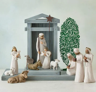 Complete handmade rustic wooden nativity set, a beautiful addition to any Christmas or holiday tradition