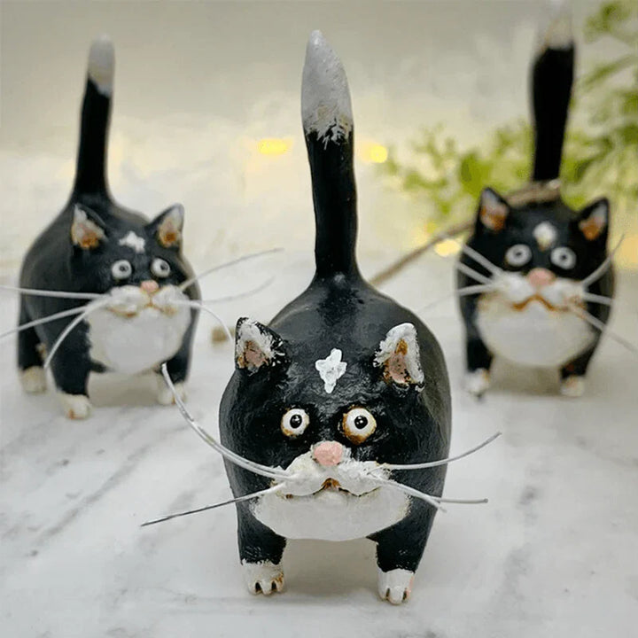 Artisan cat Christmas tree ornament. Unique handmade feline decor for pet lovers & festive holiday displays.