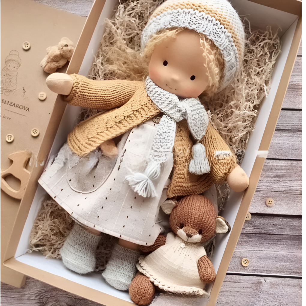 Imaginative play is at its best with this charming handmade Waldorf doll.