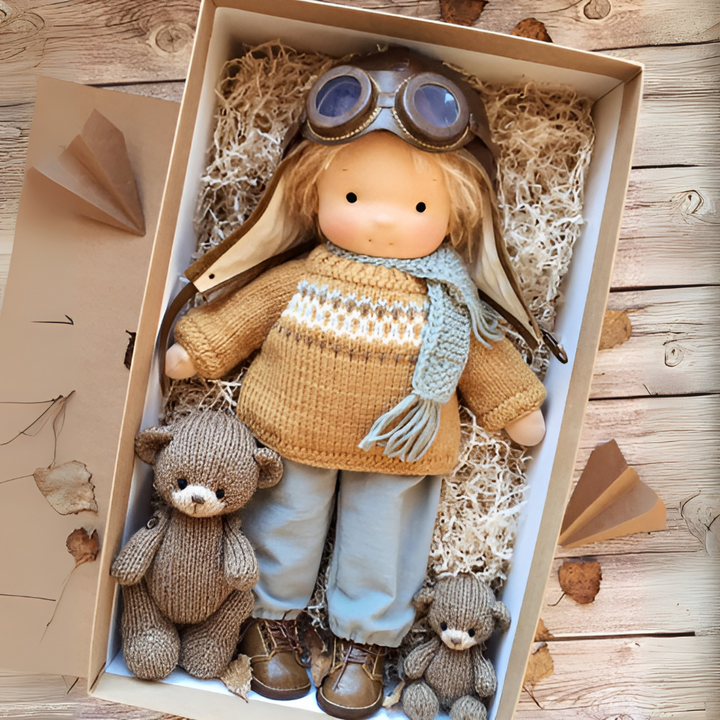 A toddler toy made with love: a soft, cuddly Waldorf doll.