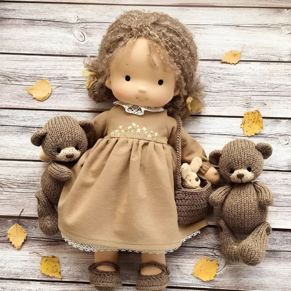 Focus on child development with this beautifully crafted Waldorf cuddly toy.
