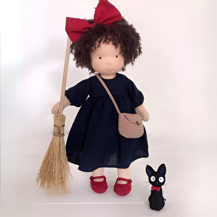 Natural materials used in this heirloom Waldorf doll, promoting safe and sustainable play.