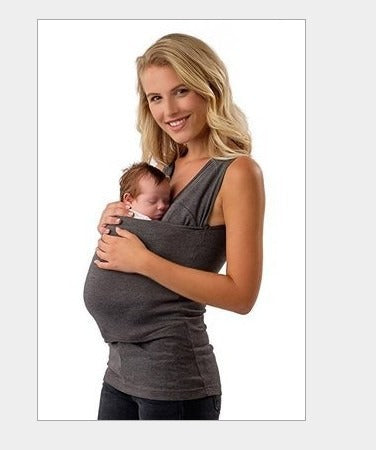 Hands-free babywearing with a soft baby sling t-shirt for ultimate comfort.