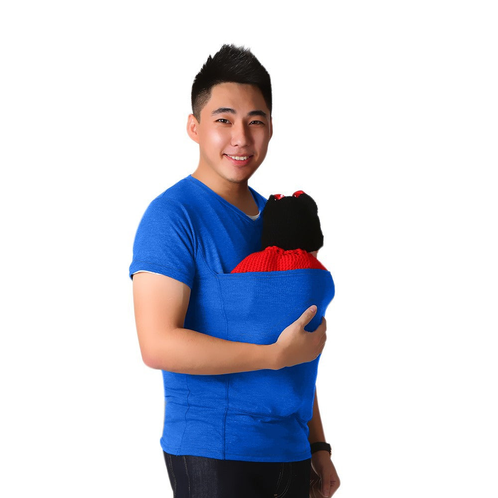 This baby t-shirt acts as a comfortable and secure newborn carrier.