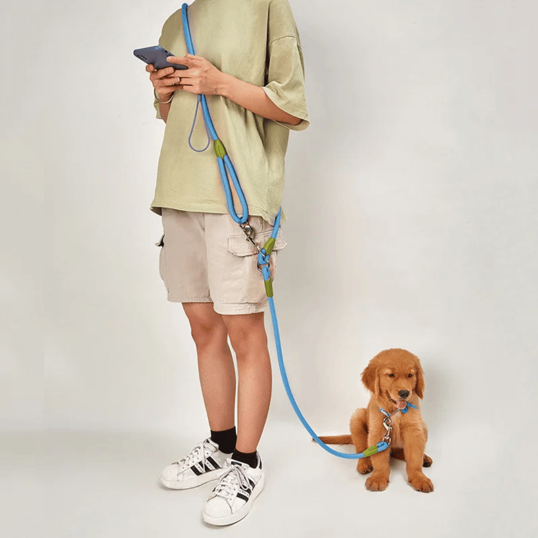 Hands-free reflective dog leash for running & walking with your active large dog.