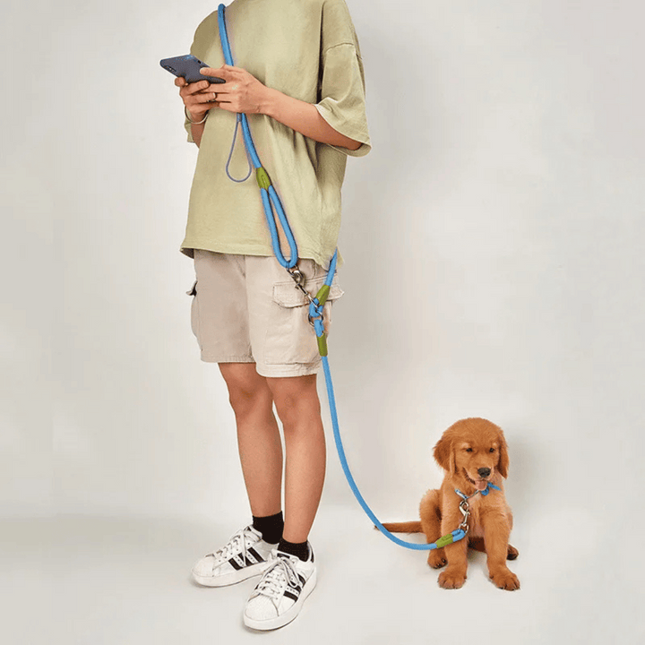 Hands-free reflective dog leash for running & walking with your active large dog.