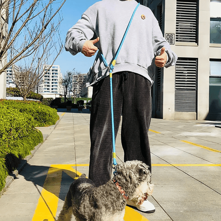 Unisex reflective hands-free dog leash, perfect for running, walking, & active large pets.