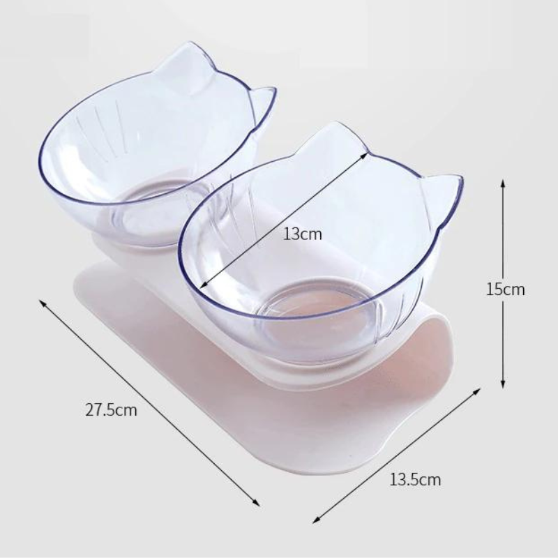 Stylish double cat bowl stand, improving digestion for your pet.