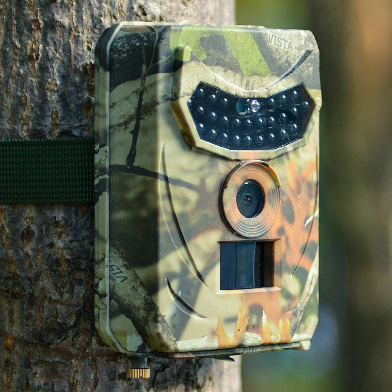 HD trail camera with motion detection & night vision, perfect for outdoor wildlife monitoring.