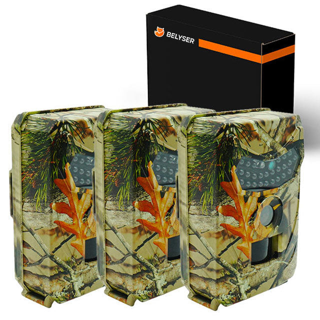 Hunting trail camera, HD, motion detection, night vision, waterproof for effective game tracking.