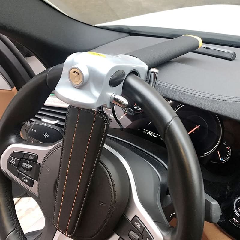 Secure your vehicle with this heavy duty steering wheel lock, a must-have car accessory