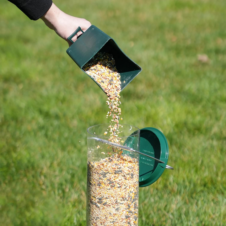 Heavy-duty metal squirrel-proof bird feeder, perfect for garden wildlife & birdwatching.