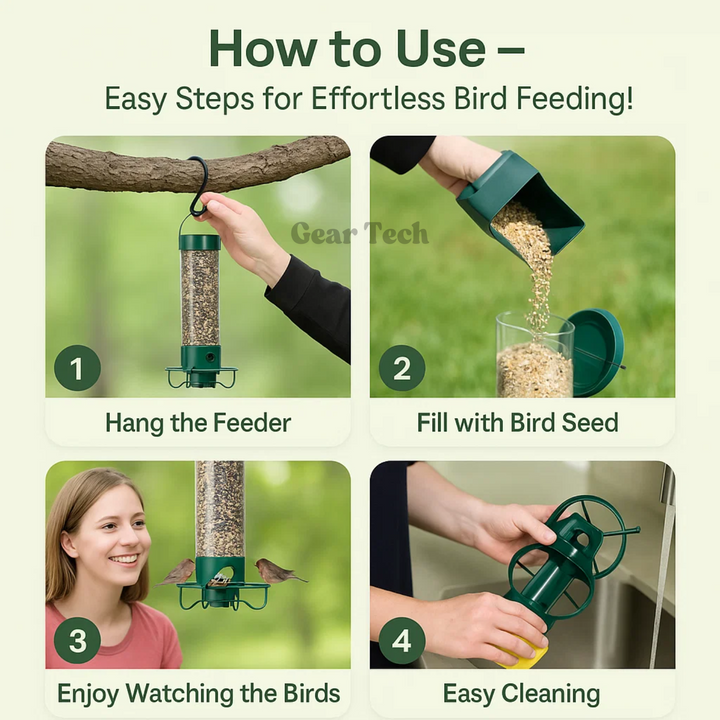 Secure your bird food with this robust, squirrel-proof metal bird feeder for gardens.
