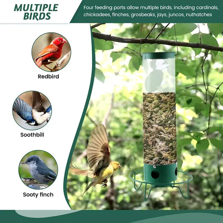 Maintain a vibrant garden with this heavy-duty metal squirrel-proof bird feeder.