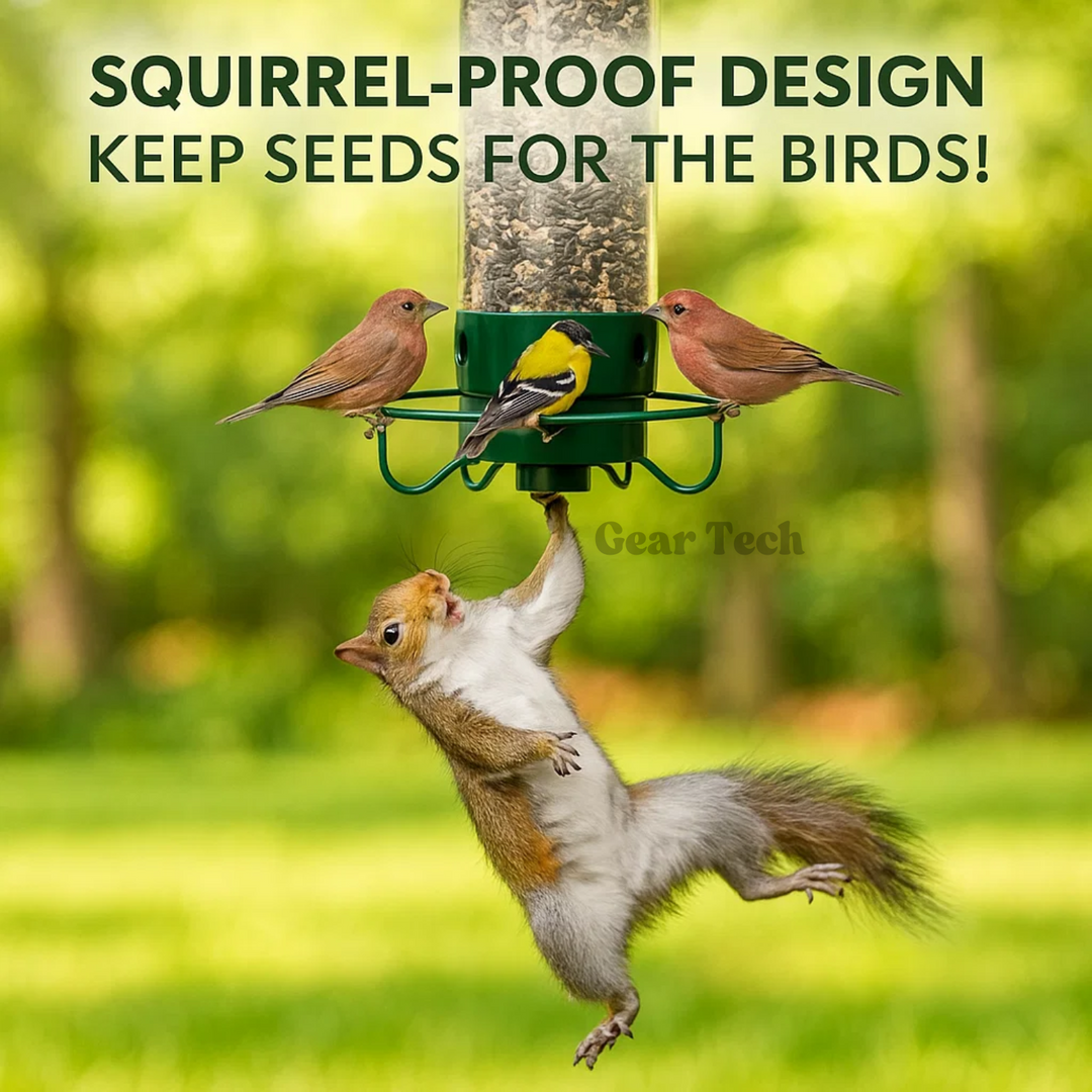 Enjoy birdwatching with this heavy-duty, squirrel-proof metal bird feeder for your garden.