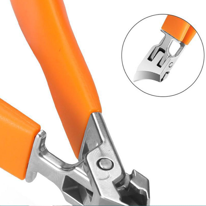 Wide jaw toenail clipper for thick nails. Anti-splash, ergonomic, professional manicure & pedicure tool.
