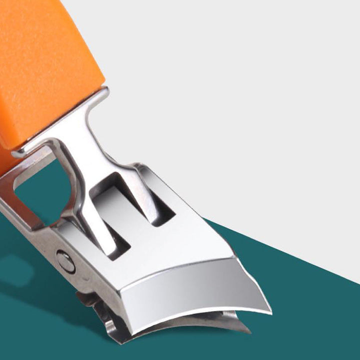 Professional extra wide jaw nail clipper for thick toenails & fingernails. Stainless steel, anti-splash.