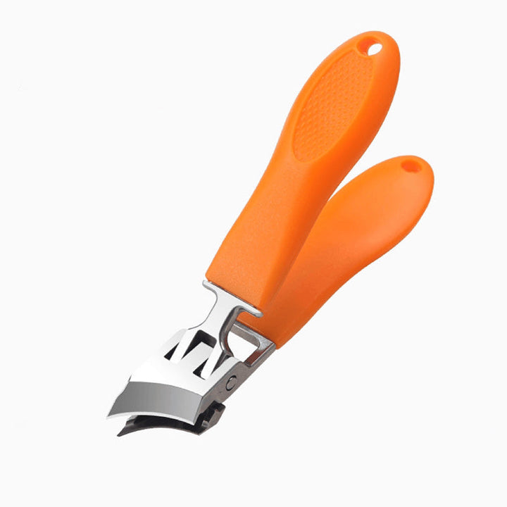Unisex wide jaw nail clipper for thick toenails & fingernails. Ergonomic, stainless steel, safe manicure.