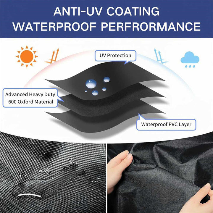 Premium round outdoor cover for garden furniture, heavy-duty, waterproof, with essential air vent.