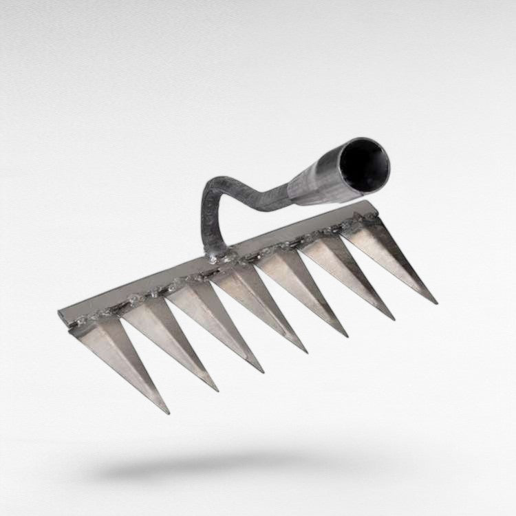 Heavy-duty steel garden rake for effortless weeding and effective lawn care.