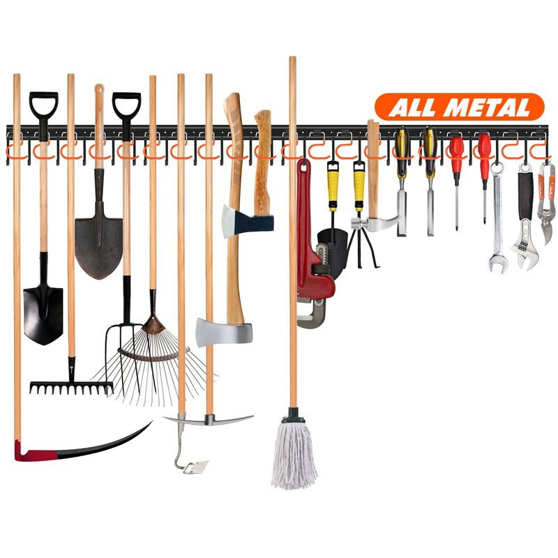 Heavy-duty wall-mounted tool organizer for garage, workshop, or shed. Maximize space.