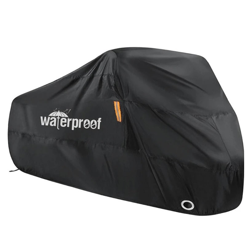 Durable weatherproof bicycle cover for outdoor use, providing UV protection & dust proofing for mountain bikes.