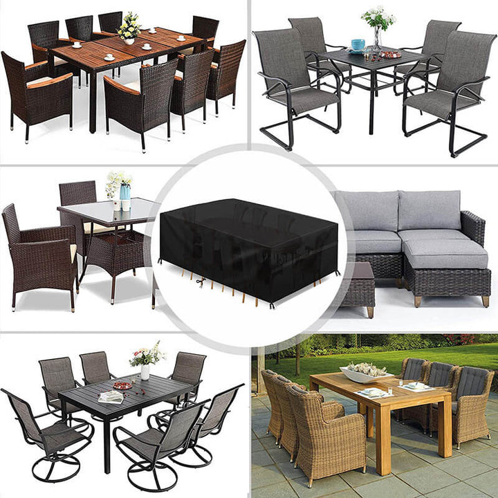Durable garden furniture cover, weather resistant for all-season outdoor protection.