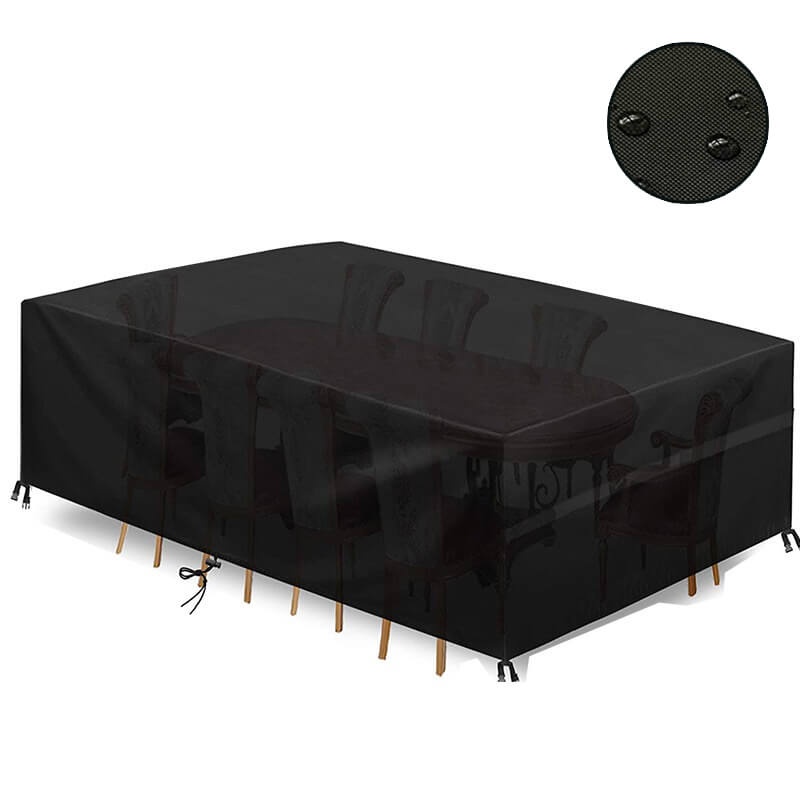 Heavy duty waterproof cover, ideal for long-term outdoor furniture storage & protection.