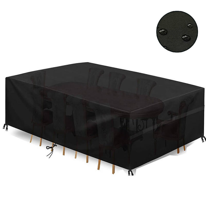 Heavy duty waterproof cover, ideal for long-term outdoor furniture storage & protection.