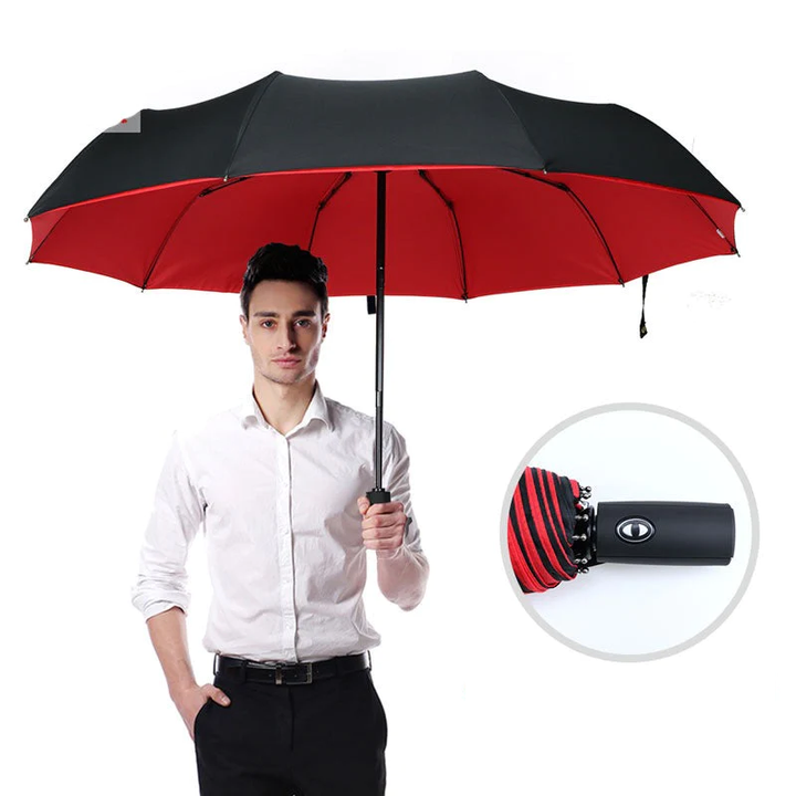 Heavy duty waterproof storm umbrella, windproof and durable for ultimate rain protection.