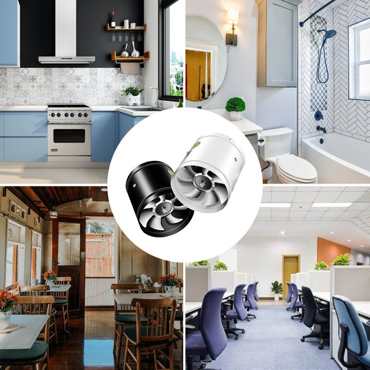 Quiet kitchen exhaust fan with copper motor for effective smoke & odor removal, air purification, and circulation.