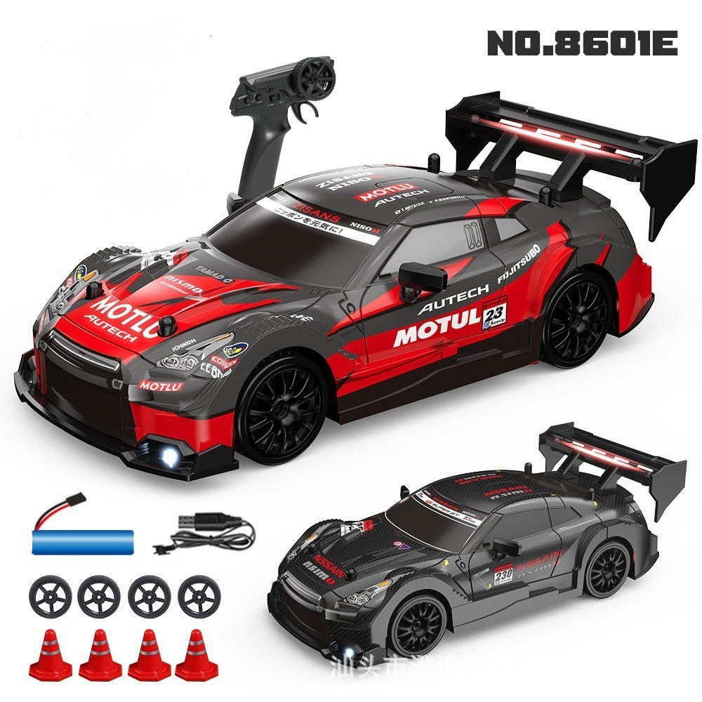 High-speed alloy RC car for kids, an off-road remote control racing toy. Durable electric children's vehicle.