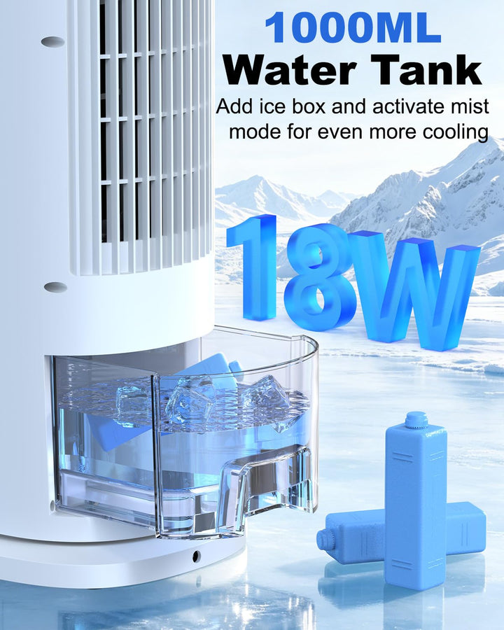 Efficient home cooling appliance: 4-in-1 evaporative air cooler with remote and 24hr timer.