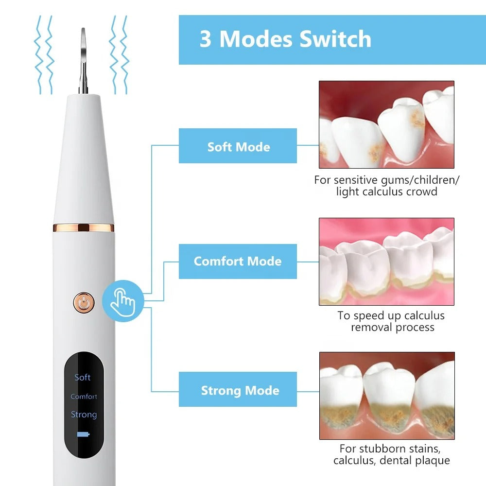 Achieve professional teeth cleaning results at home with this ultrasonic tartar remover for deep oral hygiene.