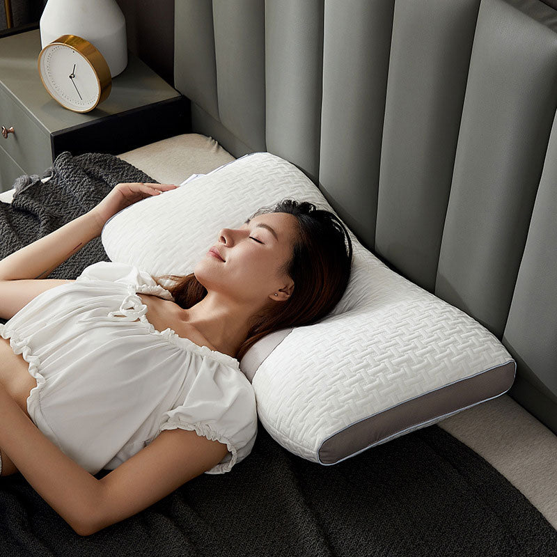 Ergonomic hybrid pillow designed for back and side sleepers, providing optimal neck and head support.