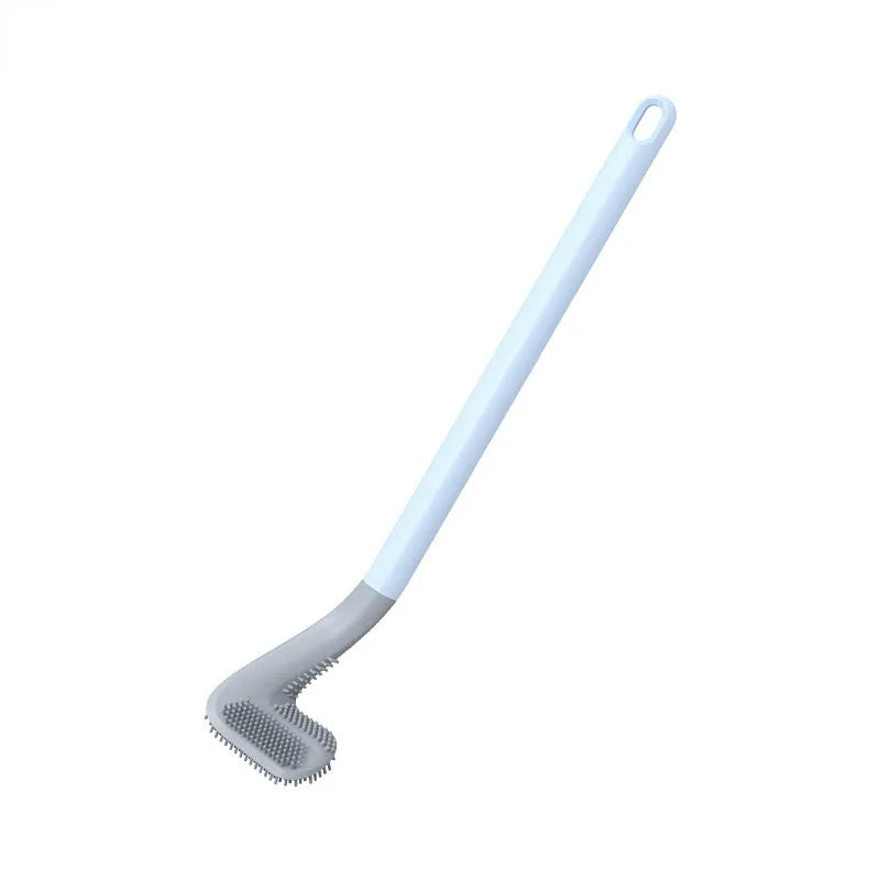 Elegant self-cleaning toilet brush with compact holder, perfect for modern bathroom decor & hygiene.