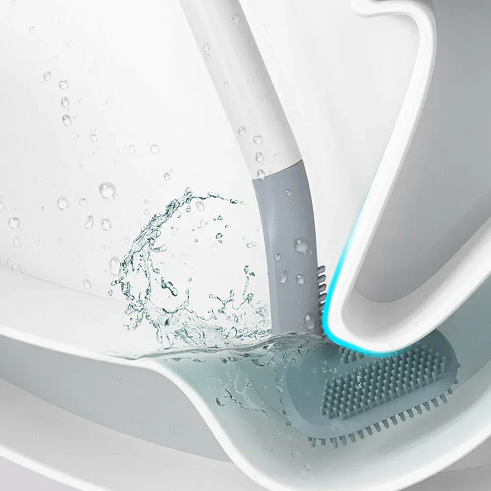 Advanced self-cleaning toilet brush with holder for ultimate hygiene in your bathroom.