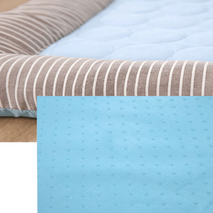 Cooling pet bed cushion for hot weather. Ice silk fabric keeps dogs comfortable & prevents overheating in summer.