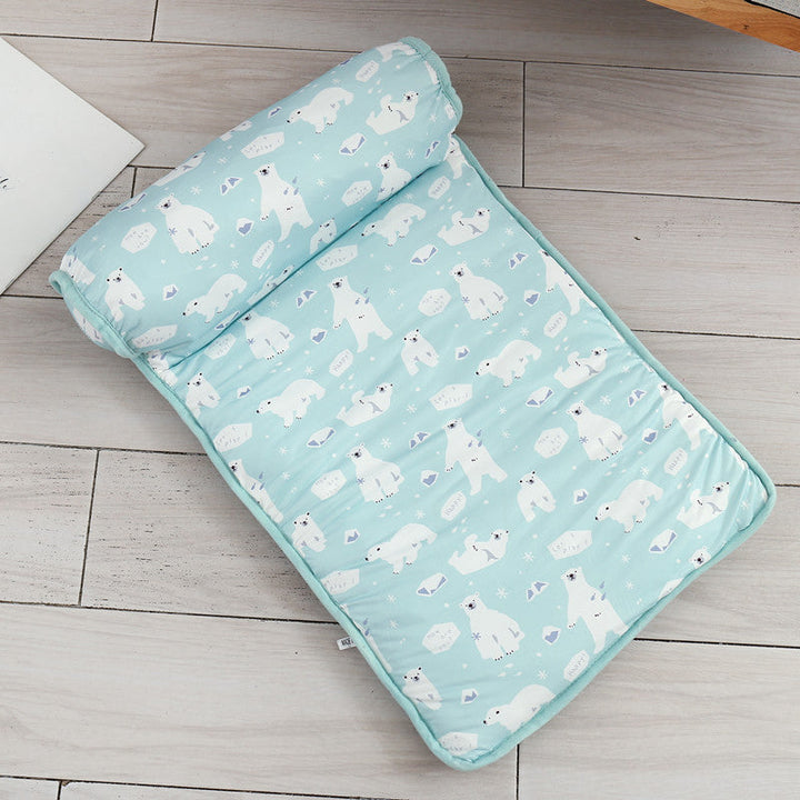 Washable ice silk cooling mat, a perfect dog bed & cat bed for hot days. Promotes pet comfort.