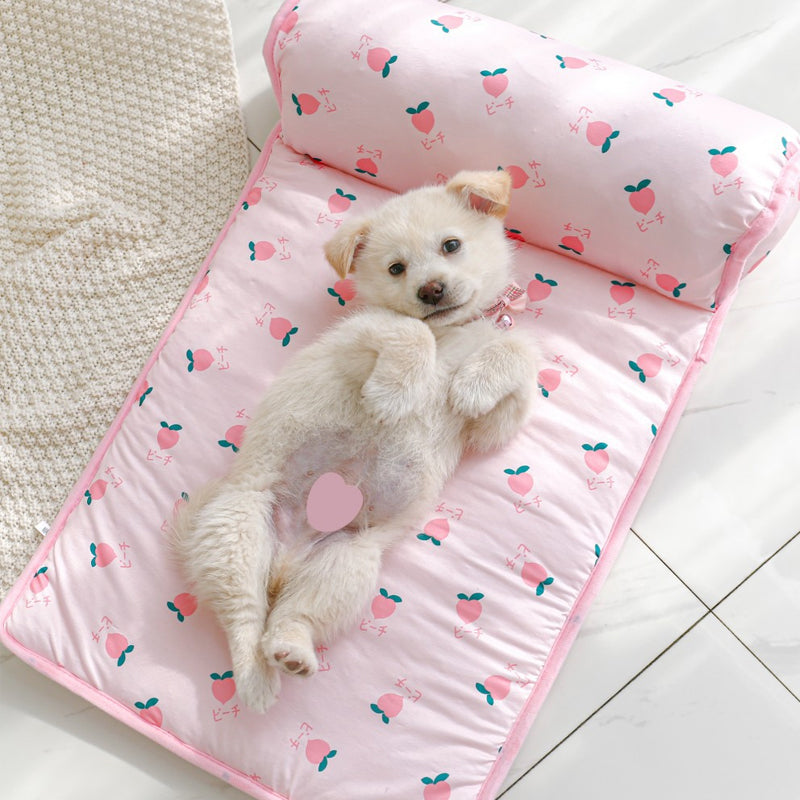 Durable ice silk pet cooling pad for dogs & cats. A cool bed perfect for summer relaxation.