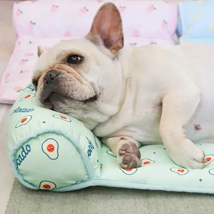 Refreshing ice silk cooling mat, ideal dog bed & cat bed for summer pet comfort & cooling.