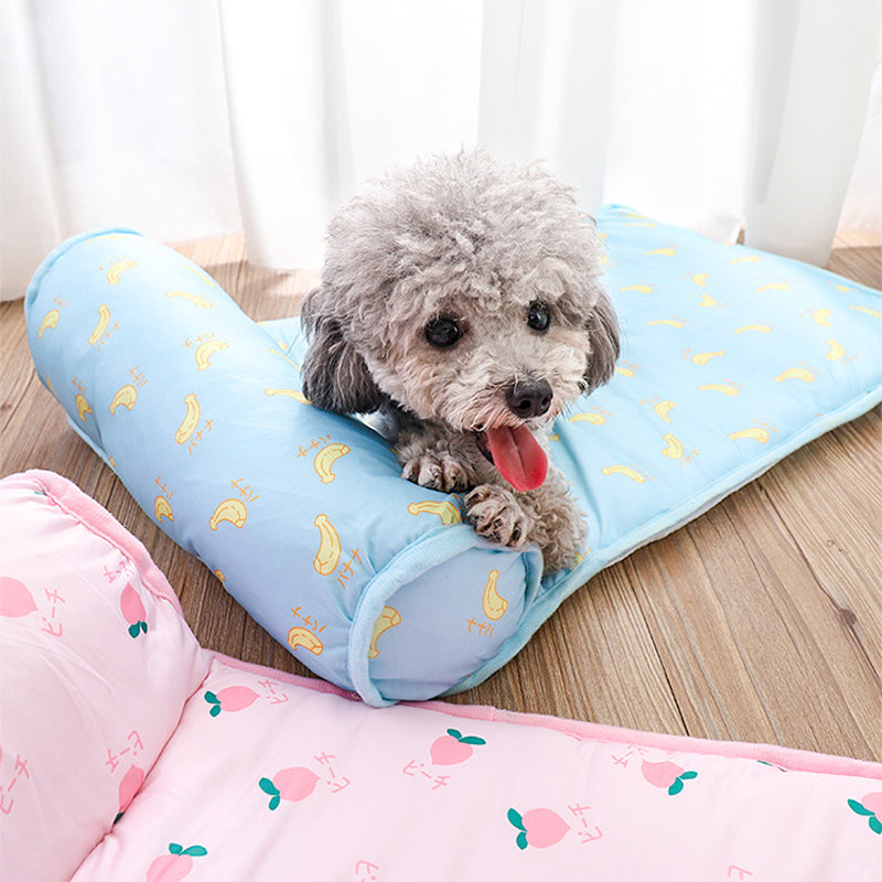 Lightweight ice silk cooling mat for small dogs & cats. Portable pet mat for on-the-go comfort.