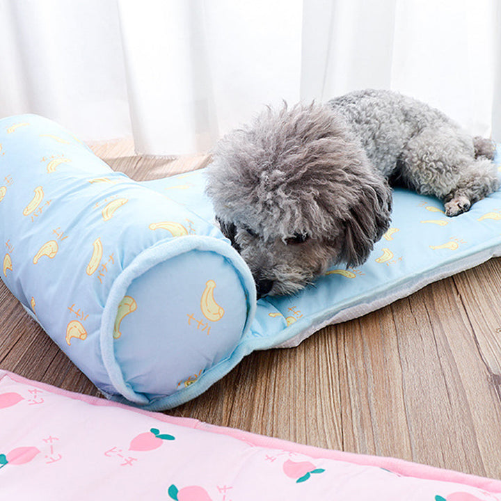 Washable pet cooling mat: soft ice silk pad for dog bed & cat bed. Easy to clean summer essential.