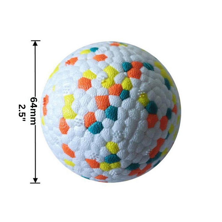 Tough dog chew ball toy, perfect for aggressive chewers, promoting dental health and interactive play.